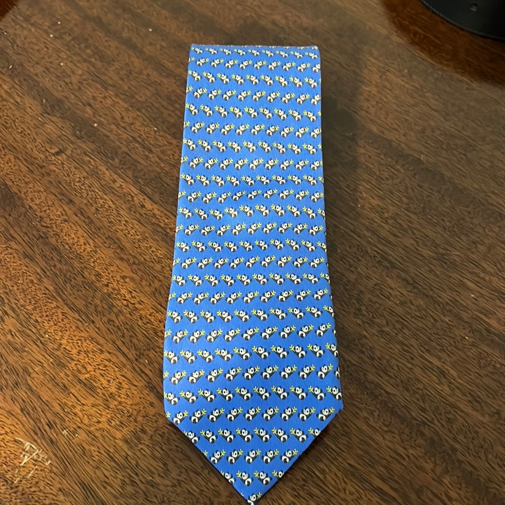 Ferragamo Tie - blue with pandas